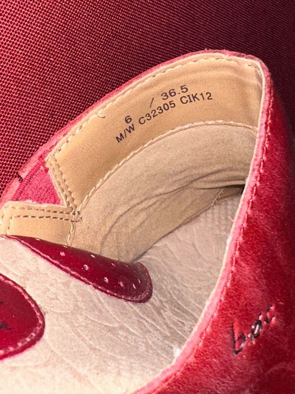 No.53 B.O.C Red Leather Floral Cork Platform Wedge Sandals - Picture 7 of 8